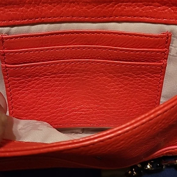 Tory Burch Cross Body Bag pebbled leather Red